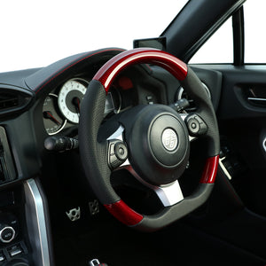REAL ORIGINAL SERIES D SHAPE RED CARBON BLACK EURO STITCH STEERING WHEEL FOR TOYOTA 86 GR ZN6 GR-RDC-BK