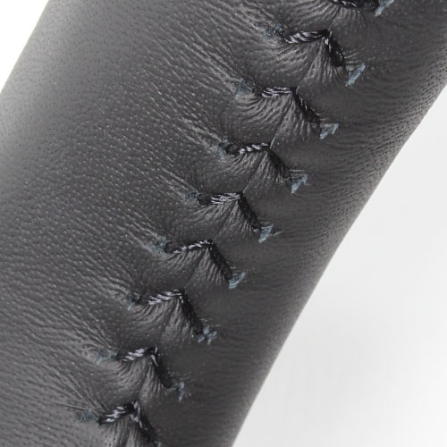 REAL ORIGINAL SERIES SOFT D SHAPE BROWN WOOD BLACK STITCH STEERING WHEEL FOR DAIHATSU MIRA TOKOT LA550S LA560S  M90-BRW-BK