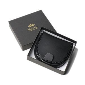 REAL HORSESHOE-SHAPED COIN CASE BLACK REAL-CP-BK