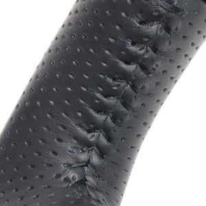 REAL ORIGINAL SERIES SOFT D SHAPE ALL LEATHER BLACK STITCH STEERING WHEEL FOR TOYOTA HARRIER 30  FJH-LPB-BK