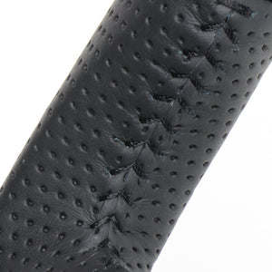 REAL ORIGINAL SERIES SOFT D SHAPE ALL LEATHER BLACK STITCH STEERING WHEEL FOR DAIHATSU ALTIS 70  TYA-LPB