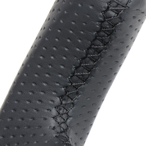 REAL PREMIUM SERIES SOFT D SHAPE NAPPA ALL LEATHER BLACK EURO STITCH STEERING WHEEL FOR TOYOTA RAV4 50 NOT PHV TYAP-LPB