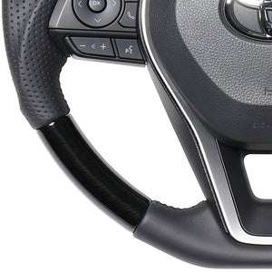REAL PREMIUM SERIES SOFT D SHAPE 38B BLACK WOOD BLACK EURO STITCH STEERING WHEEL FOR TOYOTA RAV4 50 NOT PHV TYAP-38BBKW
