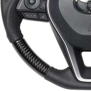 REAL ORIGINAL SERIES SOFT D SHAPE BLACK CARBON BLACK STITCH STEERING WHEEL FOR DAIHATSU ALTIS 70  TYA-BKC