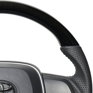 REAL ORIGINAL SERIES SOFT D SHAPE 38B BLACK WOOD BLACK STITCH STEERING WHEEL FOR TOYOTA COROLLA CROSS 10  TYA-38BBKW