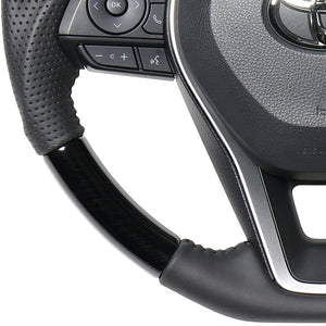 REAL ORIGINAL SERIES SOFT D SHAPE 38B BLACK WOOD BLACK STITCH STEERING WHEEL FOR TOYOTA COROLLA 210  TYA-38BBKW
