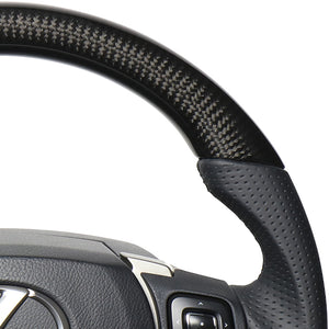 REAL LEXUS SERIES D SHAPE BLACK CARBON BLACK EURO STITCH STEERING WHEEL FOR LEXUS NX 10 : KOUKI  LXB-BKC-BK