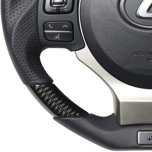 REAL LEXUS SERIES D SHAPE BLACK CARBON BLACK EURO STITCH STEERING WHEEL FOR LEXUS IS 30 : KOUKI  LXB-BKC-BK