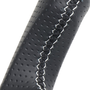 REAL LEXUS SERIES D SHAPE BLACK CARBON & WHITE LEATHER WHITE X BLACK EURO STITCH STEERING WHEEL FOR LEXUS GS F 10 : KOUKI  LXB-BKC-WH