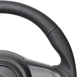 REAL ORIGINAL SERIES SOFT D SHAPE ALL LEATHER BLACK EURO STITCH STEERING WHEEL FOR SUZUKI SWIFT ZC13S ZC43S ZC53S ZD53S ZC83S ZD83S  SZA-LPB-BK