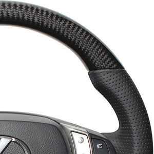 REAL ORIGINAL SERIES D SHAPE BLACK CARBON BLACK EURO STITCH STEERING WHEEL FOR LEXUS GS 10 : ZENKI  GS-BKC-BK