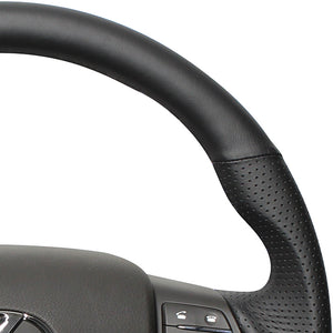 REAL ORIGINAL SERIES D SHAPE ALL LEATHER BLACK EURO STITCH STEERING WHEEL FOR LEXUS HS 10  RX-LPB-BK