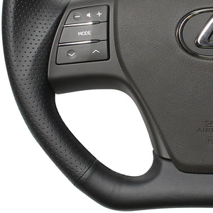 REAL ORIGINAL SERIES D SHAPE ALL LEATHER BLACK EURO STITCH STEERING WHEEL FOR LEXUS RX HYBRID 10 : ZENKI  RX-LPB-BK