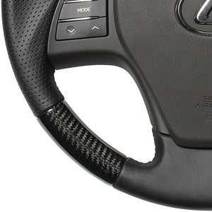 REAL ORIGINAL SERIES ROUND SHAPE BLACK CARBON BLACK EURO STITCH STEERING WHEEL FOR LEXUS RX 10 : ZENKI  RXR-BKC-BK