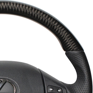 REAL ORIGINAL SERIES D SHAPE BLACK CARBON BLACK EURO STITCH STEERING WHEEL FOR LEXUS IS F 20  IS-BKC-BK