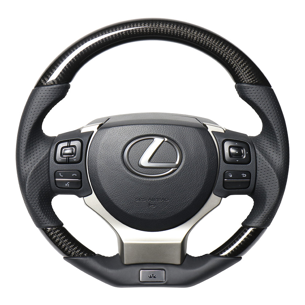 REAL LEXUS SERIES D SHAPE BLACK CARBON BLACK EURO STITCH STEERING WHEEL FOR LEXUS IS 30 : KOUKI  LXB-BKC-BK