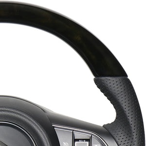 REAL ORIGINAL SERIES SOFT D SHAPE BLACK WOOD BLACK STITCH STEERING WHEEL FOR SUZUKI JIMNY SIERRA JB74W  SZB-BKW-BK