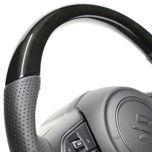 REAL ORIGINAL SERIES SOFT D SHAPE BLACK WOOD BLACK STITCH STEERING WHEEL FOR SUZUKI JIMNY JB64W  SZB-BKW-BK