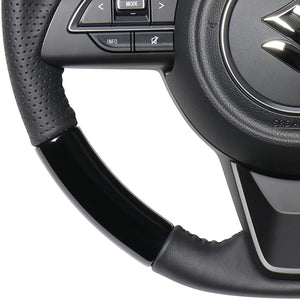 REAL ORIGINAL SERIES SOFT D SHAPE PIANO BLACK BLACK STITCH STEERING WHEEL FOR SUZUKI JIMNY SIERRA JB74W  SZB-PBW-BK