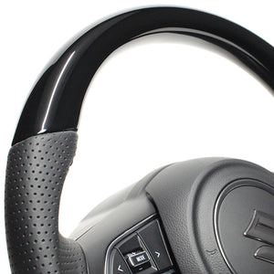 REAL ORIGINAL SERIES SOFT D SHAPE PIANO BLACK BLACK STITCH STEERING WHEEL FOR SUZUKI JIMNY SIERRA JB74W  SZB-PBW-BK