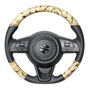 REAL ORIGINAL SERIES SOFT D SHAPE BEIGE CAMOUFLAGE PRINT BLACK STITCH STEERING WHEEL FOR SUZUKI JIMNY SIERRA JB74W  SZB-BGT-BK