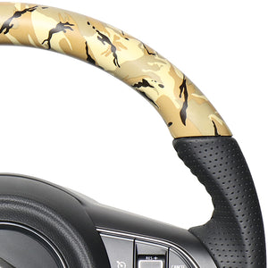 REAL ORIGINAL SERIES SOFT D SHAPE BEIGE CAMOUFLAGE PRINT BLACK STITCH STEERING WHEEL FOR SUZUKI JIMNY SIERRA JB74W  SZB-BGT-BK