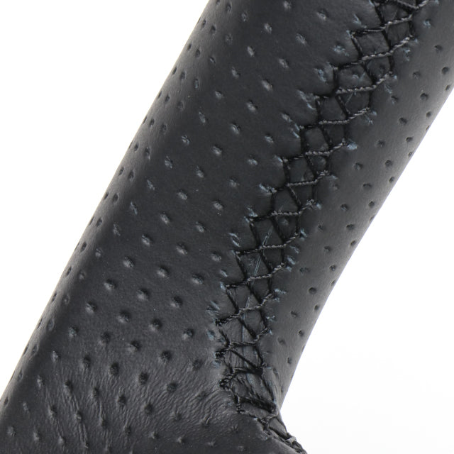 REAL ORIGINAL SERIES SOFT D SHAPE ALL LEATHER BLACK EURO STITCH STEERING WHEEL FOR SUZUKI JIMNY SIERRA JB74W  SZB-LPB-BK