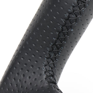 REAL ORIGINAL SERIES SOFT D SHAPE ALL LEATHER BLACK EURO STITCH STEERING WHEEL FOR SUZUKI JIMNY JB64W  SZB-LPB-BK