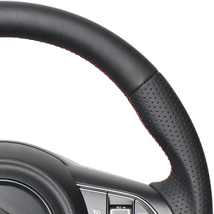 REAL ORIGINAL SERIES SOFT D SHAPE ALL LEATHER RED X BLACK EURO STITCH STEERING WHEEL FOR SUZUKI JIMNY SIERRA JB74W  SZB-LPB-RD