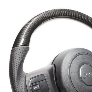 REAL ORIGINAL SERIES D SHAPE BLACK CARBON BLACK STITCH STEERING WHEEL FOR JEEP WRANGLER JK36  JPA-BKC-BK