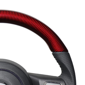 REAL ORIGINAL SERIES D SHAPE RED CARBON BLACK STITCH STEERING WHEEL FOR JEEP WRANGLER JK36  JPA-RDC-BK