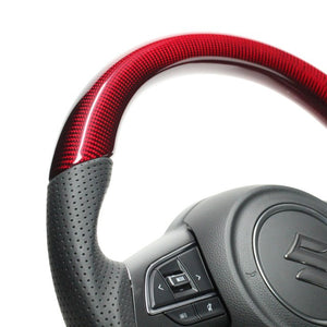 REAL ORIGINAL SERIES D SHAPE RED CARBON BLACK STITCH STEERING WHEEL FOR JEEP WRANGLER JK38:LATE  JPA-RDC-BK