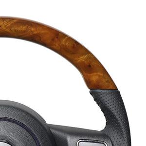 REAL ORIGINAL SERIES D SHAPE 42 BROWN WOOD BLACK STITCH STEERING WHEEL FOR JEEP WRANGLER JK38:LATE  JPA-42BRW-BK