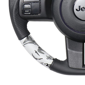 REAL ORIGINAL SERIES D SHAPE GRAY CAMOUFLAGE PRINT BLACK STITCH STEERING WHEEL FOR JEEP WRANGLER JK36  JPA-GRT-BK