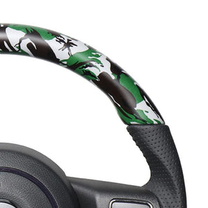 REAL ORIGINAL SERIES D SHAPE GREEN CAMOUFLAGE PRINT BLACK STITCH STEERING WHEEL FOR JEEP WRANGLER JK36  JPA-MDT-BK
