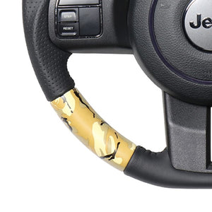 REAL ORIGINAL SERIES D SHAPE BEIGE CAMOUFLAGE PRINT BLACK STITCH STEERING WHEEL FOR JEEP WRANGLER JK38:LATE  JPA-BGT-BK