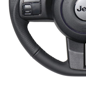 REAL ORIGINAL SERIES D SHAPE ALL LEATHER BLACK STITCH STEERING WHEEL FOR JEEP WRANGLER JK36  JPA-LPB-BK
