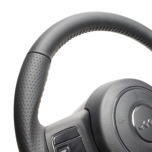 REAL ORIGINAL SERIES D SHAPE ALL LEATHER BLACK STITCH STEERING WHEEL FOR JEEP WRANGLER JK36  JPA-LPB-BK