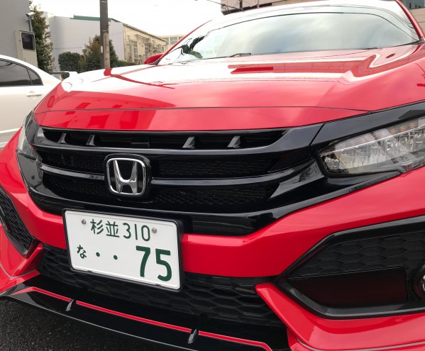 SEEKER FRP FRONT GRILL FRP GLOSSY BLACK PAINTED FOR HONDA CIVIC