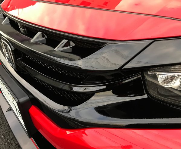 SEEKER FRP FRONT GRILL FRP GLOSSY BLACK PAINTED FOR HONDA CIVIC
