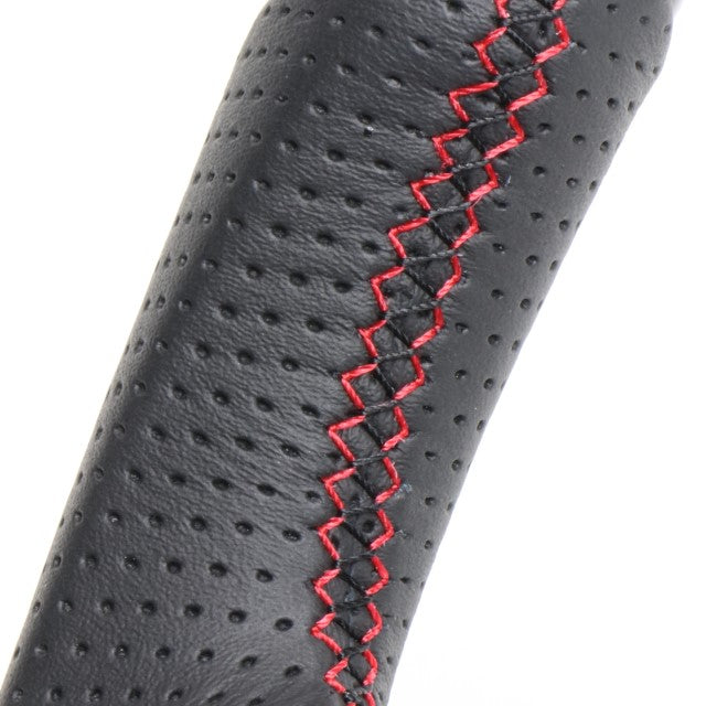 REAL ORIGINAL SERIES D SHAPE ALL LEATHER CENTER MARK RED X BLACK EURO STITCH STEERING WHEEL FOR SUBARU WRX STI VAB  SBA-LPB-RD