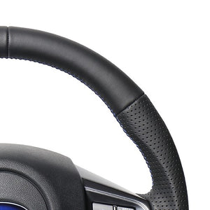 REAL ORIGINAL SERIES D SHAPE ALL LEATHER CENTER MARK BLUE X BLACK EURO STITCH STEERING WHEEL FOR SUBARU WRX S4 VAG  SBA-LPB-BL