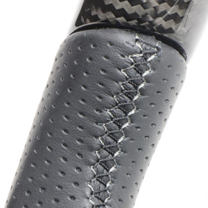 REAL ORIGINAL SERIES SOFT D SHAPE BLACK CARBON GRAY X BLACK EURO STITCH STEERING WHEEL FOR HONDA CIVIC HATCHBACK FK7 HNB-BKC-RD