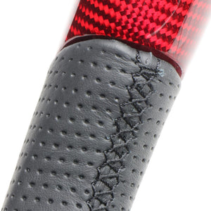 REAL ORIGINAL SERIES SOFT D SHAPE RED CARBON BLACK EURO STITCH STEERING WHEEL FOR HONDA CIVIC HATCHBACK FK7 HNB-RDC-BK