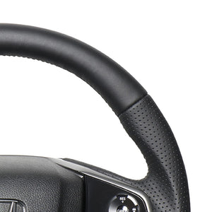REAL ORIGINAL SERIES SOFT D SHAPE ALL LEATHER GRAY X BLACK EURO STITCH STEERING WHEEL FOR HONDA CIVIC HATCHBACK FK7 HNB-LPB-GL