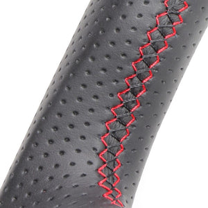 REAL ORIGINAL SERIES SOFT D SHAPE ALL LEATHER RED X BLACK EURO STITCH STEERING WHEEL FOR SUZUKI SWIFT SPORT ZC33S  SZA-LPB-RD