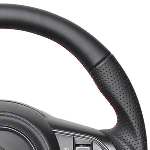 REAL ORIGINAL SERIES SOFT D SHAPE ALL LEATHER RED X BLACK EURO STITCH STEERING WHEEL FOR SUZUKI SWIFT SPORT ZC33S  SZA-LPB-RD