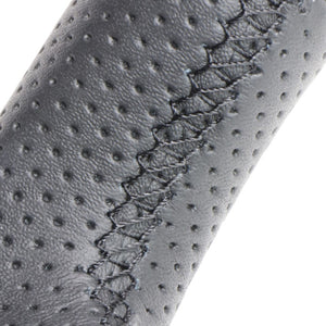 REAL ORIGINAL SERIES GUN GRIP SMALL DIAMETER ROUND SHAPE 54 BLACK WOOD BLACK EURO STITCH STEERING WHEEL FOR TOYOTA REGIUS ACE 200 : 4 TYPE OR KOUKI  H214-GDW-BK