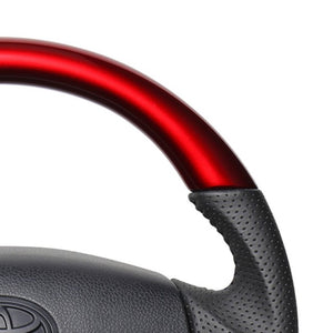 REAL ORIGINAL SERIES SOFT D SHAPE PEARL RED BLACK STITCH STEERING WHEEL FOR TOYOTA PIXIS TRUCK S500U:ZENKI 510U:ZENKI  TYB-RDW-BK