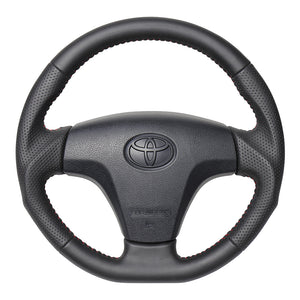 REAL ORIGINAL SERIES SOFT D SHAPE ALL LEATHER RED STITCH STEERING WHEEL FOR SUBARU SAMBAR TRUCK S500J: ZENKI S510J: ZENKI TYB-LPB-RD